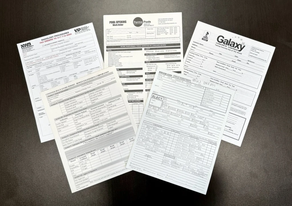 typesetting forms
